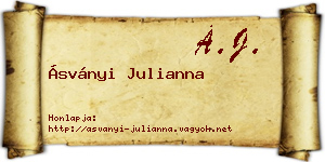 Ásványi Julianna névjegykártya