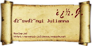 Ásványi Julianna névjegykártya